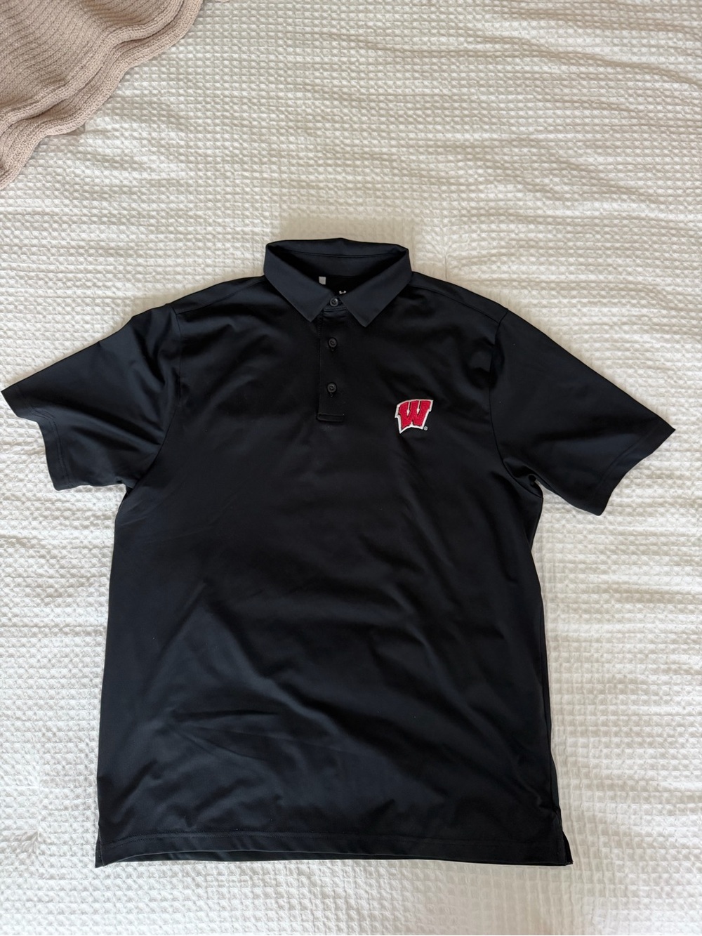 Under Armour Black Polo with Red 'W' Chest Patch